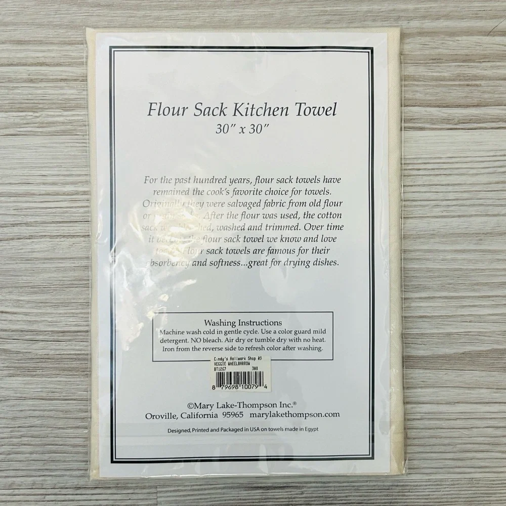 🌾 Bounty Harvest Artisan Flour Sack Towel 100% Egyptian Cotton Vintage NWT